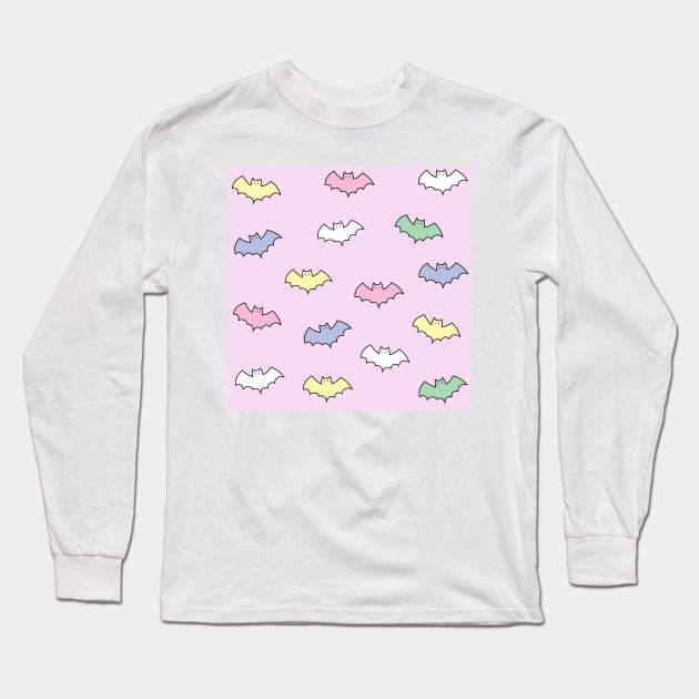 Colorful Bat pattern Long Sleeve T-Shirt by SuperrSunday